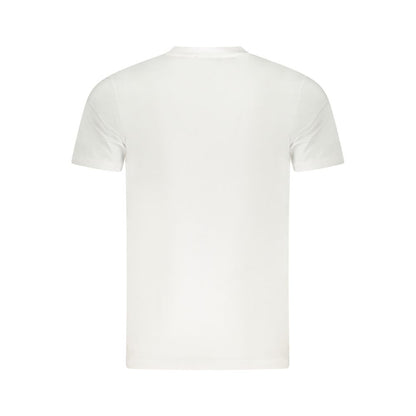 T-Shirt by Cavalli Class for men in cotton canvas white & print showcases a fashionable silhouette, elegantly detailed with a fashionable and for a sophisticated, high-fashion look.
