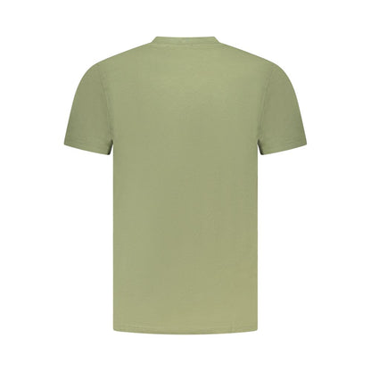 T-Shirt by Cavalli Class for men in cotton green & print showcases a dramatic silhouette, elegantly detailed with a dramatic and for a truly dramatic finish.