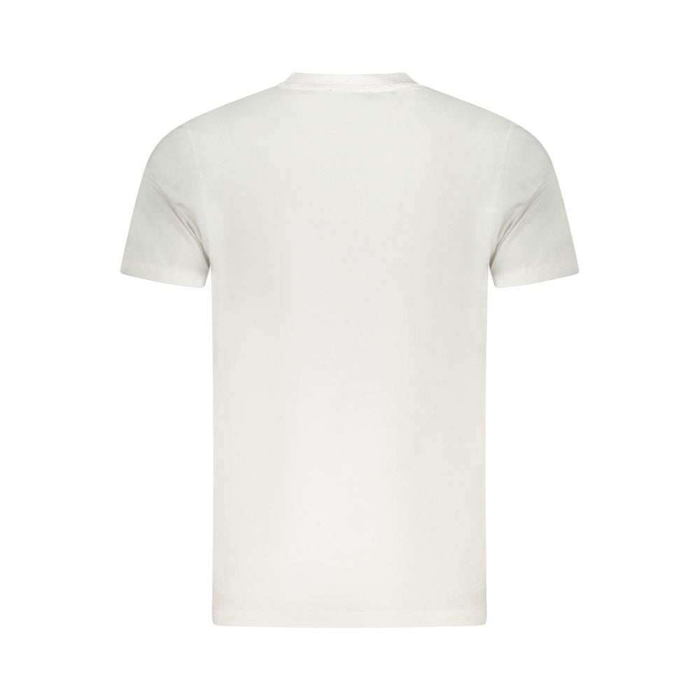 T-Shirt by Cavalli Class for men in cotton white & print showcases a fashionable silhouette, elegantly detailed with a fashionable and for a sophisticated, high-fashion look.