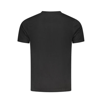 T-Shirt by Cavalli Class for men in cotton black & print showcases a unassuming silhouette, artfully detailed with a refined crew neckline and unassuming for a sophisticated, contemporary look.