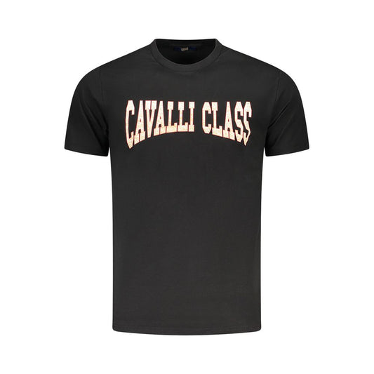 T-Shirt by Cavalli Class for men in cotton black & print features an on trend silhouette, perfectly showcasing a on trend and for an elevated aesthetic.