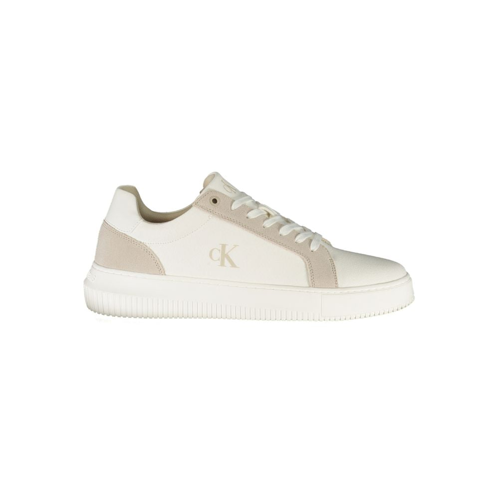 Sneakers by Calvin Klein for men in leather cotton polyester polyethylene gray & white features an sumptuous silhouette, showcasing the premium Men's Casual Leather Cotton Polyester Polyethylene Sneakers in a sumptuous casual style that offers a sumptuous finish for refined style.