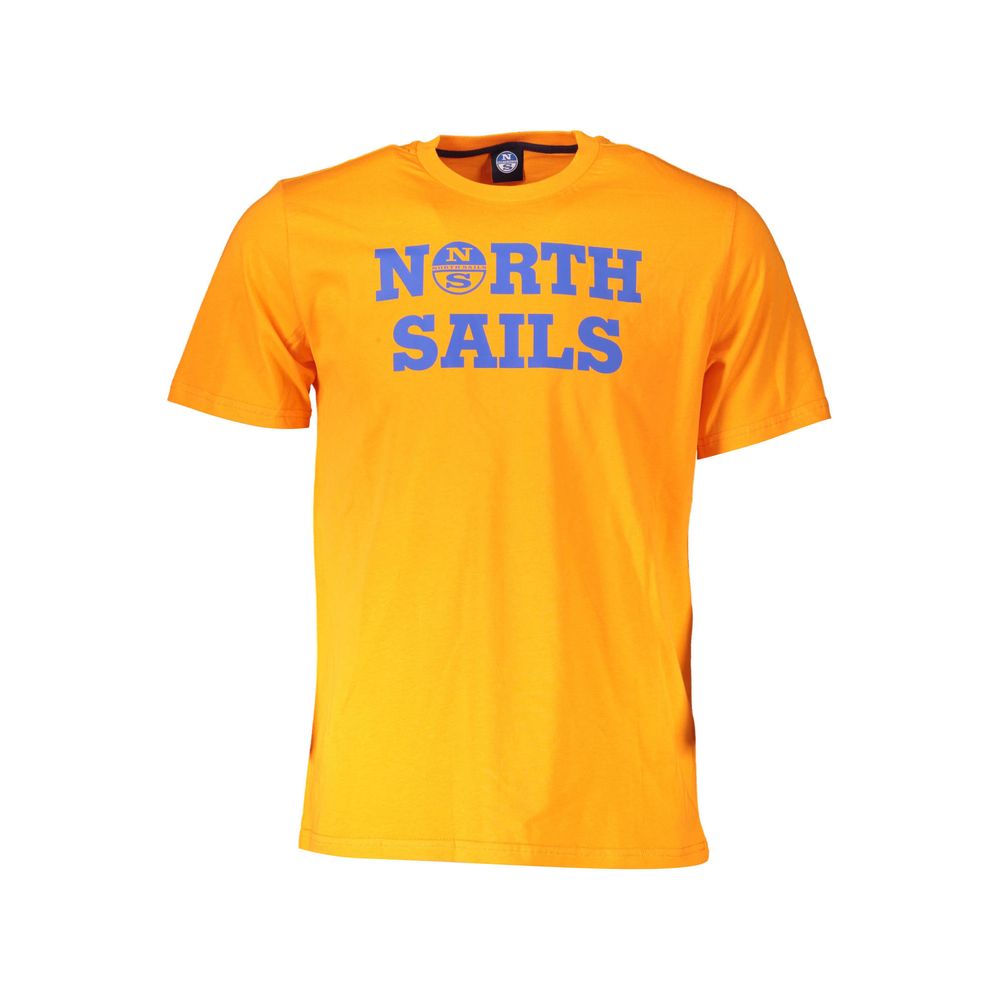 T-Shirt by North Sails for men in cotton orange & print features an on trend silhouette, perfectly showcasing a on trend short-sleeve and crew neckline for an elevated aesthetic.
