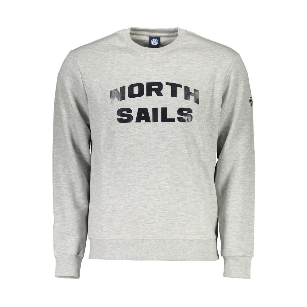 Sweatshirt by North Sails for men in cotton polyester gray, signature & print features an provocated silhouette, detailed with a provocated long-sleeve and a refined wrap crew neckline for a sophisticated aesthetic.