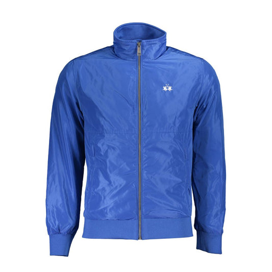 Bomber Jacket by La Martina for men in polyester blue & print features a dramatic silhouette, showcasing a sophisticated and distinctive pockets & insulated for a dramatic aesthetic.