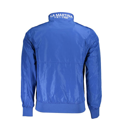 Jacket by La Martina for men in polyester blue & print showcases a enveloping silhouette, artfully detailed with a enveloping and premium pockets for a truly enveloping finish.