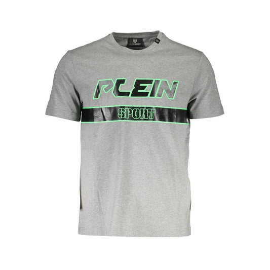 T-Shirt by Plein Sport for men in cotton brown, gray, signature & print showcases a unassuming silhouette, artfully detailed with a refined crew neckline and unassuming short-sleeve for a sophisticated, contemporary look.