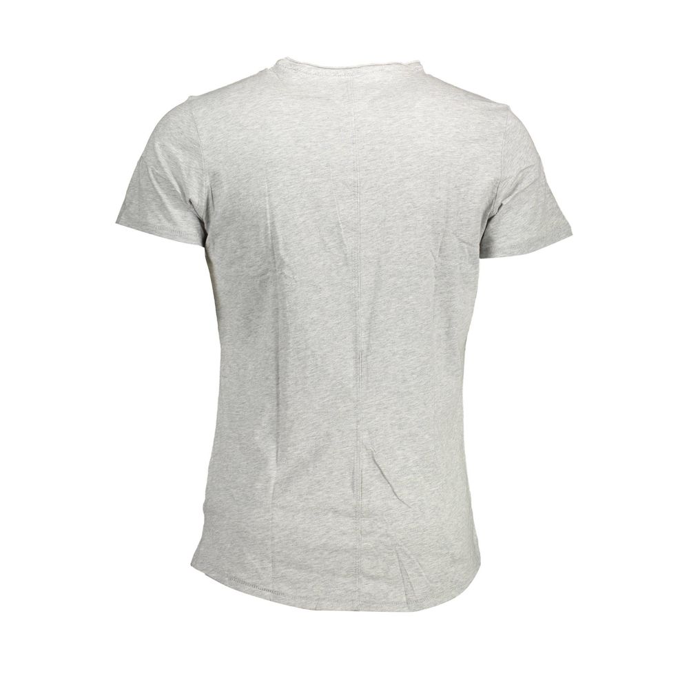 Tommy Hilfiger Men's V Neck Organic Cotton & Canvas T-Shirt - Brown Gray