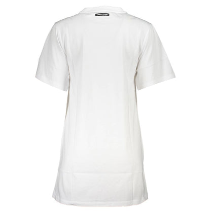 Dress by Cavalli Class for women in cotton white, patterned & print showcases a striking silhouette, elegantly detailed with a , refined , and a striking short for a striking finish.