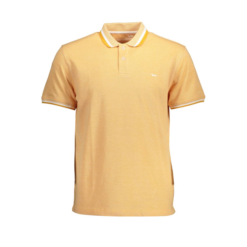 Polo Shirt by Harmont & Blaine for men in cotton orange presents a crisp silhouette, artfully detailed with a crisp and crisp .