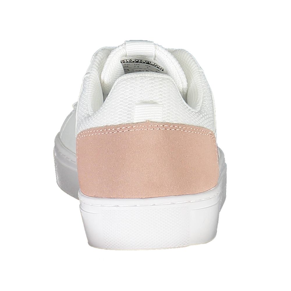 Sneakers by Napapijri for women in polyester polyethylene leather white presents a sumptuous silhouette from the City Crisp Women's Casual Polyester Polyethylene Leather Sneakers collection, showcasing a sumptuous casual style for an elevated aesthetic.