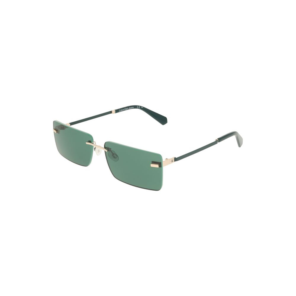 Sunglasses by Calvin Klein for women in green showcases a ethereal silhouette, featuring green coloured frame with for a ethereal finish.