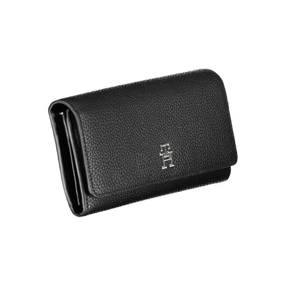 Cardholder Wallet by Tommy Hilfiger for women in polyethylene faux leather black presents a architectural silhouette from the Polyethylene Faux Leather Cardholder Wallet collection, showcasing architectural card-organization coin-purse for a architectural finish.