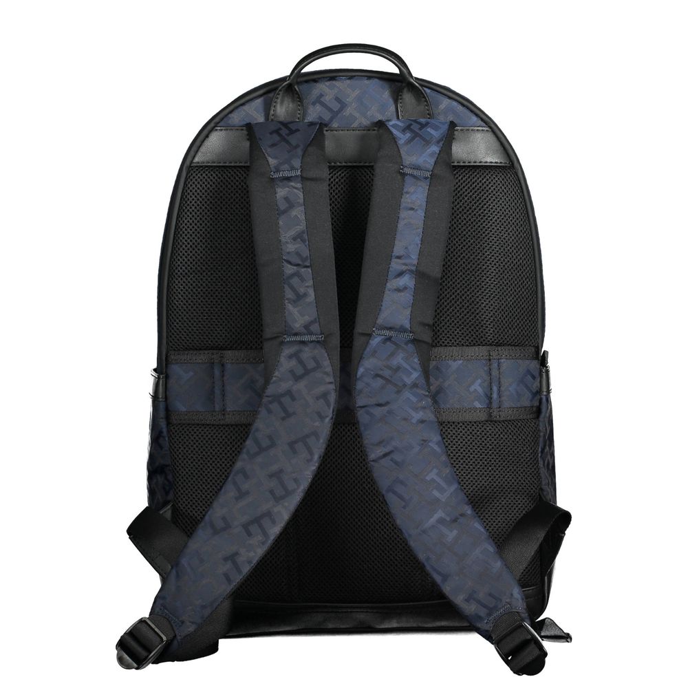 Backpack by Tommy Hilfiger for men in polyester & polyethylene blue showcases a stately Polyester & Polyethylene Backpack design, featuring a secure zipper with stately built-in-compartments, external-pockets & internal-pockets and versatile backpack-strap, adjustable-strap & handle.