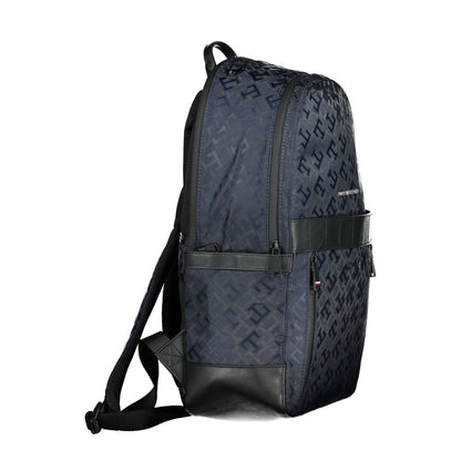 Backpack by Tommy Hilfiger for men in polyester & polyethylene blue features an stately silhouette from the Polyester & Polyethylene Backpack range, with a secure zipper, ample built-in-compartments, external-pockets & internal-pockets, and versatile backpack-strap, adjustable-strap & handle.