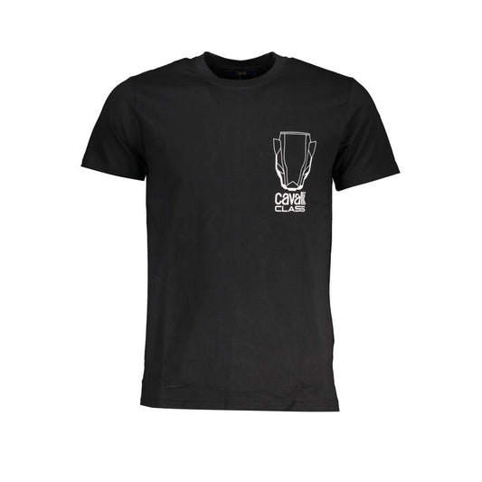 T-Shirt by Cavalli Class for men in cotton black, signature & print showcases a dramatic silhouette, elegantly detailed with a dramatic and for a truly dramatic finish.