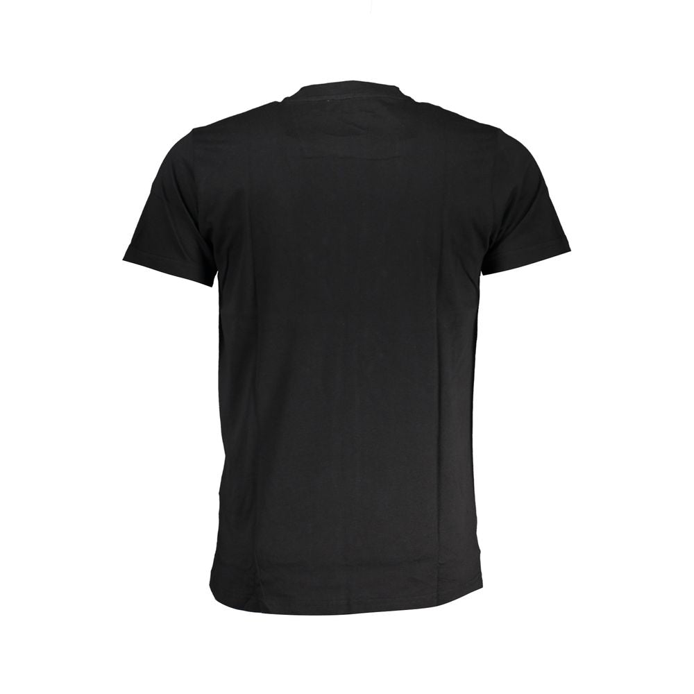 T-Shirt by Cavalli Class for men in cotton black, signature & print showcases a unassuming silhouette, artfully detailed with a refined and unassuming for a sophisticated, contemporary look.