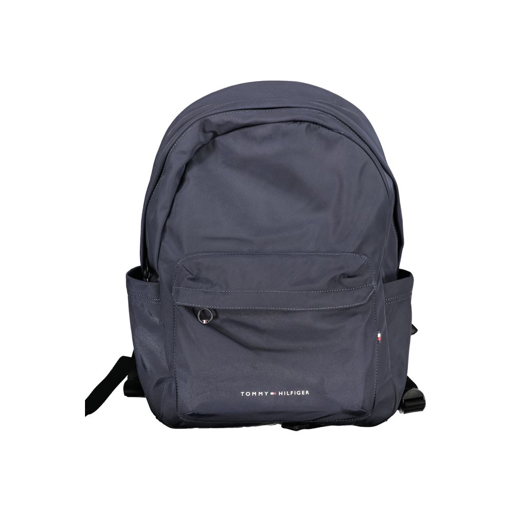 Backpack by Tommy Hilfiger for men in polyester blue & print showcases an architectural Polyester Backpack design, featuring a secure zipper, ample document-holder, external-pockets & laptop-compartment, and architectural backpack-strap, adjustable-strap & handle for a sophisticated look.