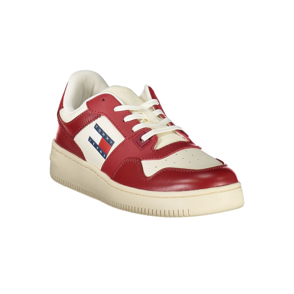 Athletic Sneakers Tommy Hilfiger women polyester polyurethane leather red featuring a avant-garde Women's Athletic Polyester Polyurethane Leather Sneakers design with a avant-garde athletic style for a refined finish.