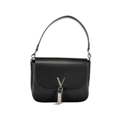 Convertible Handbag by Mario Valentino for women in faux leather black features a refined silhouette, showcasing a secure zipper & magnetic and refined internal-pockets with versatile shoulder-strap, detachable-strap & handle for a refined finish.