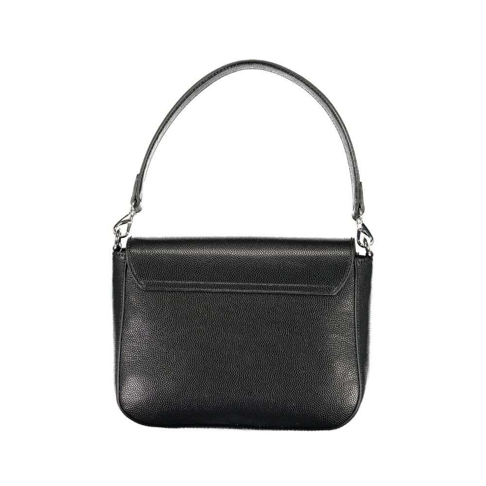 Convertible Handbag by Mario Valentino for women in faux leather black presents a enviable design with a secure zipper & magnetic, ample internal-pockets, and versatile shoulder-strap, detachable-strap & handle for a sophisticated look.