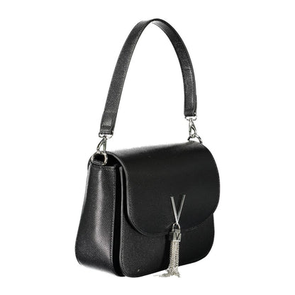 Convertible Handbag by Mario Valentino for women in faux leather black features a exquisite silhouette with a secure zipper & magnetic, ample internal-pockets, and versatile shoulder-strap, detachable-strap & handle for a exquisite look.