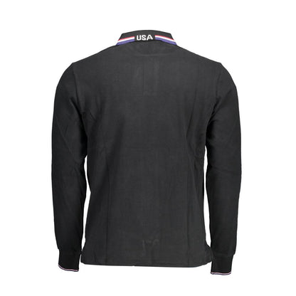 Polo Shirt by U.S. POLO ASSN. for men in cotton black showcases a sharp silhouette, detailed with a refined and sharp for a sophisticated finish.
