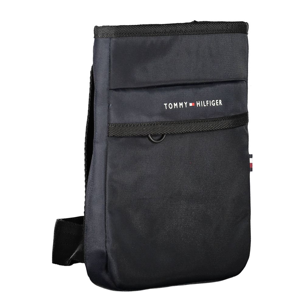 Shoulder Bag by Tommy Hilfiger for men in polyester blue & signature features a statuesque silhouette, showcasing a secure zipper and statuesque internal-pockets with versatile shoulder-strap & adjustable-strap for a statuesque finish.
