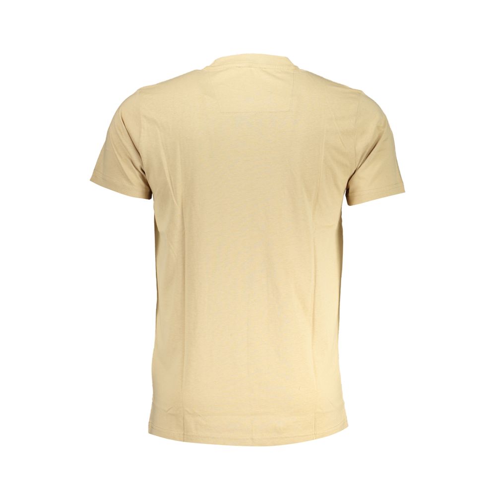 T-Shirt by Cavalli Class for men in cotton beige & print features an edgy silhouette, meticulously detailed with a sophisticated and for a truly edgy finish.