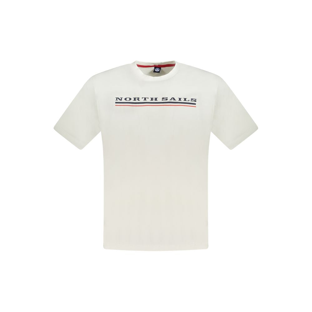 T-Shirt by North Sails for men in cotton white & print showcases a unassuming silhouette, artfully detailed with a refined crew neckline and unassuming short-sleeve for a sophisticated, contemporary look.