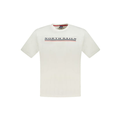 T-Shirt by North Sails for men in cotton white & print showcases a unassuming silhouette, artfully detailed with a refined crew neckline and unassuming short-sleeve for a sophisticated, contemporary look.