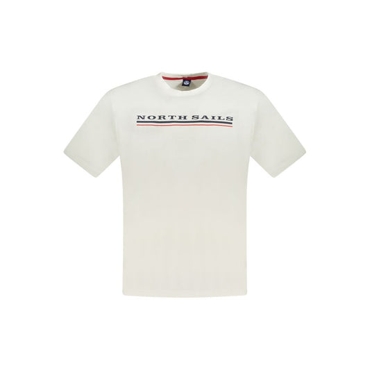 T-Shirt by North Sails for men in cotton white & print showcases a unassuming silhouette, artfully detailed with a refined crew neckline and unassuming short-sleeve for a sophisticated, contemporary look.