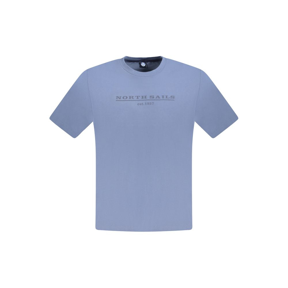 T-Shirt by North Sails for men in cotton blue & print features an on trend silhouette, perfectly showcasing a on trend short-sleeve and crew neckline for an elevated aesthetic.