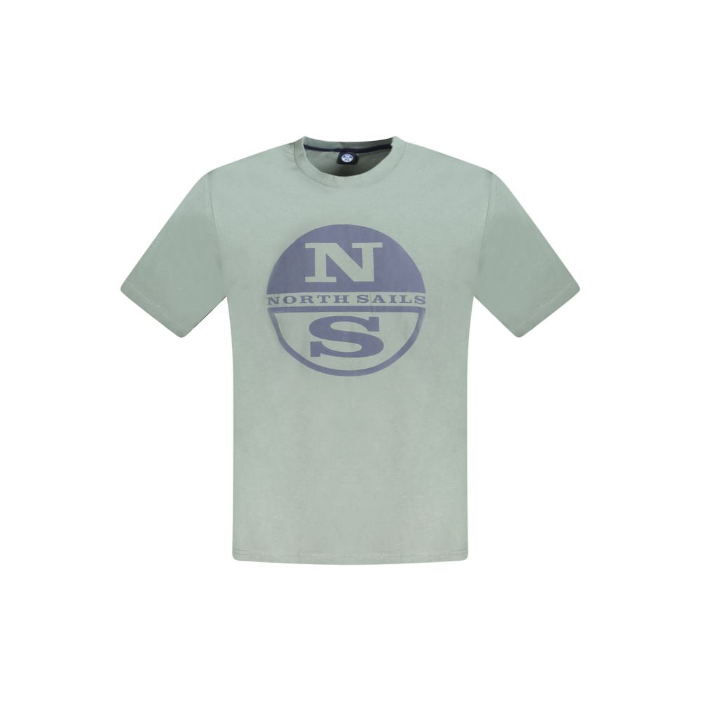 T-Shirt by North Sails for men in cotton green & print features an edgy silhouette, meticulously detailed with a sophisticated short-sleeve and crew neckline for a truly edgy finish.