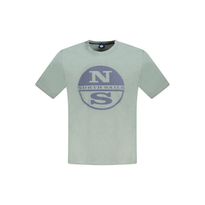 T-Shirt by North Sails for men in cotton green & print features an edgy silhouette, meticulously detailed with a sophisticated short-sleeve and crew neckline for a truly edgy finish.