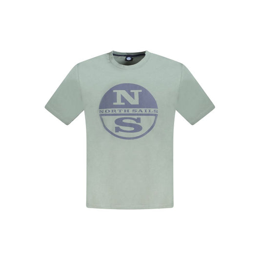 T-Shirt by North Sails for men in cotton green & print features an edgy silhouette, meticulously detailed with a sophisticated short-sleeve and crew neckline for a truly edgy finish.