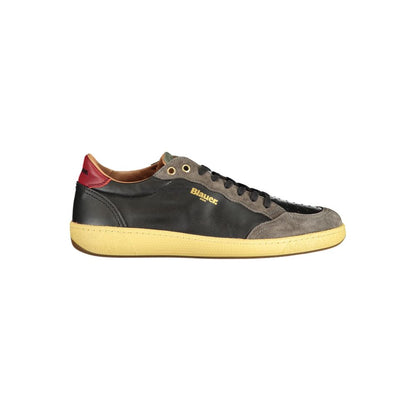 Sneakers by Blauer for men in polyester polyethylene leather black presents a sumptuous silhouette, artfully capturing the essence of the Men's Fashion Polyester Polyethylene Leather Sneakers with its sumptuous fashion style design.