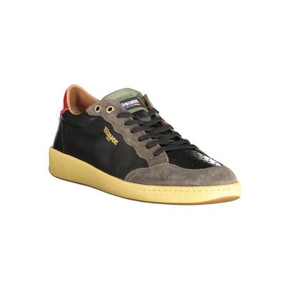 Sneakers by Blauer for men in polyester polyethylene leather black features an sumptuous silhouette, showcasing the premium Men's Fashion Polyester Polyethylene Leather Sneakers in a sumptuous fashion style that offers a sumptuous finish for refined style.