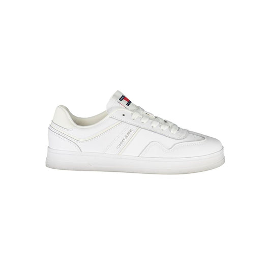 Athletic Sneakers Tommy Hilfiger women polyester polyethylene leather white & print featuring a avant-garde Women's Athletic Polyester Polyethylene Leather Sneakers design with a avant-garde athletic style for a refined finish.