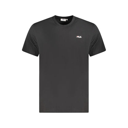 T-Shirt by Fila for men in organic cotton black & print showcases a unassuming silhouette, artfully detailed with a refined crew neckline and unassuming for a sophisticated, contemporary look.