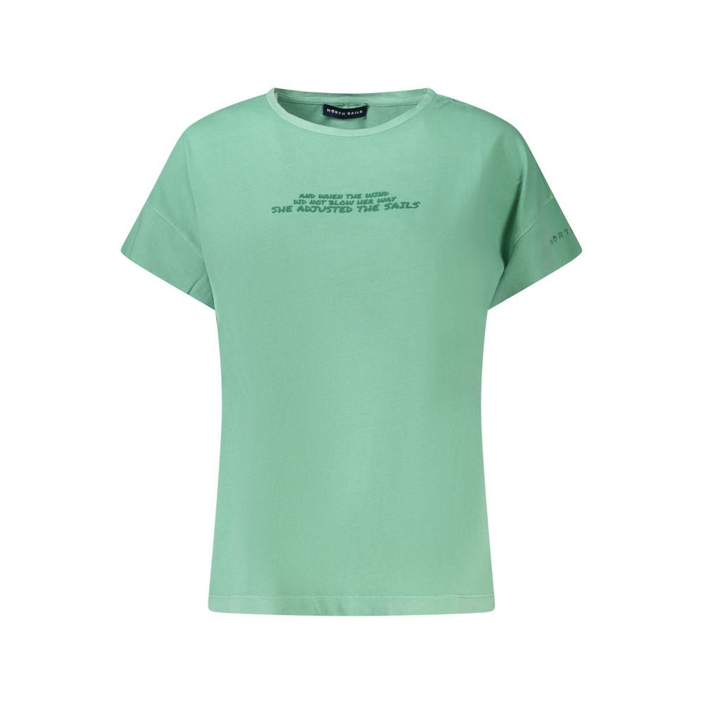 T-Shirt by North Sails for women in cotton green & print features an edgy silhouette, meticulously detailed with a sophisticated short-sleeve and wide-neck neckline for a truly edgy finish.