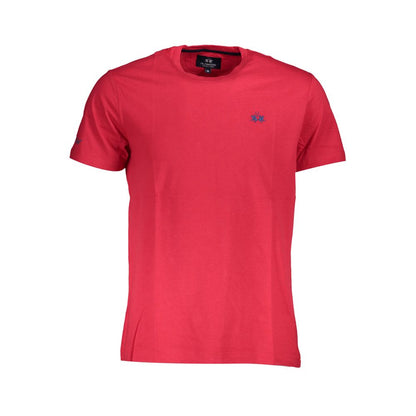 T-Shirt by La Martina for men in cotton red & print showcases a unassuming silhouette, artfully detailed with a refined crew neckline and unassuming short-sleeve for a sophisticated, contemporary look.