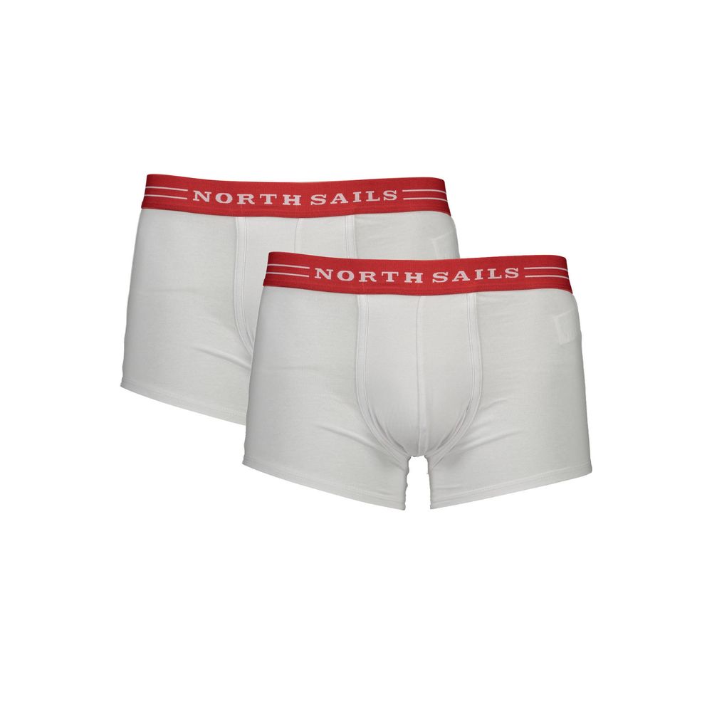 Underwear Boxer Shorts by North Sails for men in stretch cotton white presents a nuanced silhouette from the Men's Stretch Cotton Underwear Boxer Shorts collection, emphasizing a nuanced fit with [Mens Bottoms] details.