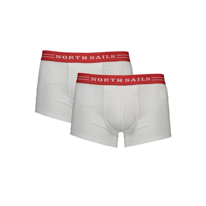 Underwear Boxer Shorts by North Sails for men in stretch cotton white presents a nuanced silhouette from the Men's Stretch Cotton Underwear Boxer Shorts collection, emphasizing a nuanced fit with [Mens Bottoms] details.