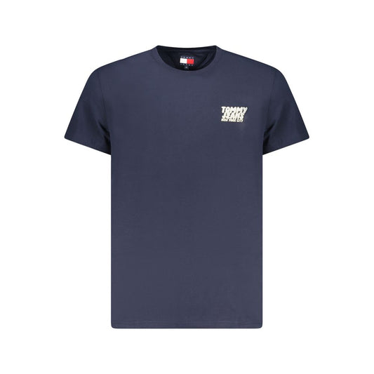 T-Shirt by Tommy Hilfiger for men in cotton blue features an edgy silhouette, meticulously detailed with a sophisticated short-sleeve and crew neckline for a truly edgy finish.