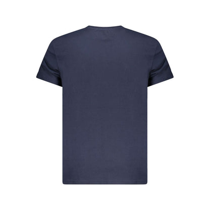 T-Shirt by Tommy Hilfiger for men in cotton blue showcases a unassuming silhouette, artfully detailed with a refined crew neckline and unassuming for a sophisticated, contemporary look.