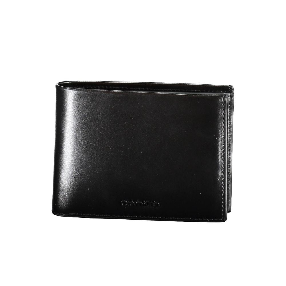 Cardholder Wallet by Calvin Klein for men in leather black presents a architectural silhouette from the Leather Cardholder Wallet collection, showcasing architectural card-organization rfid-protection coin-purse for a architectural finish.