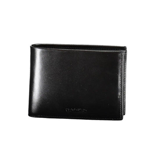 Cardholder Wallet by Calvin Klein for men in leather black presents a architectural silhouette from the Leather Cardholder Wallet collection, showcasing architectural card-organization rfid-protection coin-purse for a architectural finish.