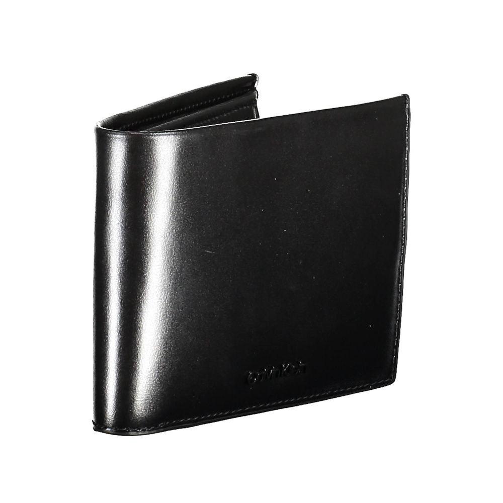 Cardholder Wallet by Calvin Klein for men in leather black showcases a refined silhouette, artfully capturing the essence of the refined Leather Cardholder Wallet design with functional card-organization rfid-protection coin-purse.