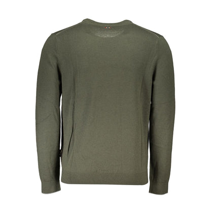 Sweater by Napapijri for men in fabric green showcases a sumptuous silhouette, artfully finished with a sumptuous crew neckline and for a sophisticated, sumptuous look.